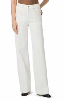 PAIGE Sasha Pintuck High Waist Wide Leg Jeans