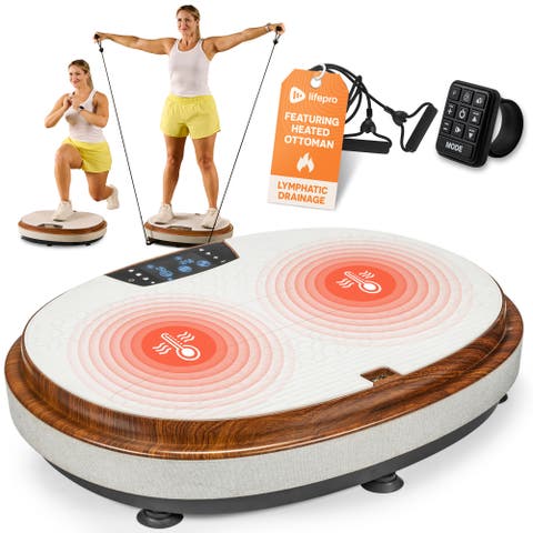 4D Vibration Plate with Heated Ottoman Quiet Full Body Workout Machine