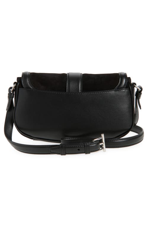 Alexander Mcqueen T-bar Leather Shoulder Bag In Black/silver