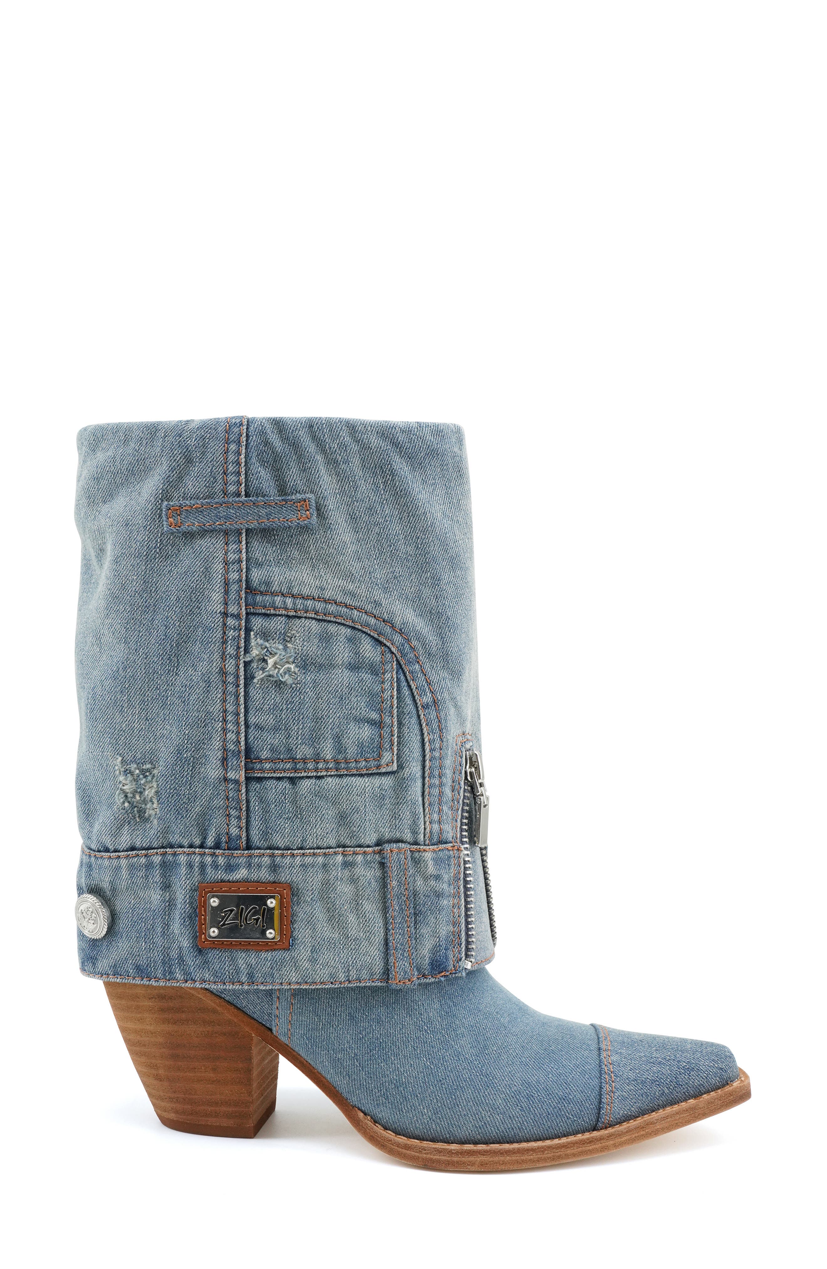 Fabiola Bootie, Alternate, color, BLUE DENIM