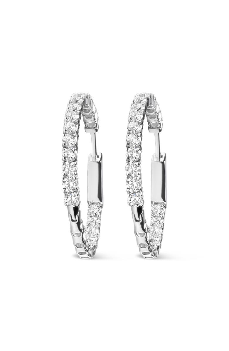 Haus of Brilliance 14K White Gold 1.0 Carat Inside Out Lab-grown diamond Fashion Hoop Earrings, Alternate, color, White