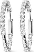Haus of Brilliance 14K White Gold 3.00 Ct Lab Grown Diamond Inside Out Hoop Earrings