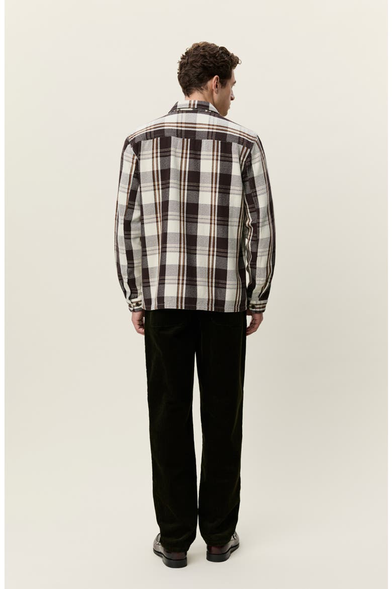 Structured Check Overshirt, Alternate, color, DARK SAND