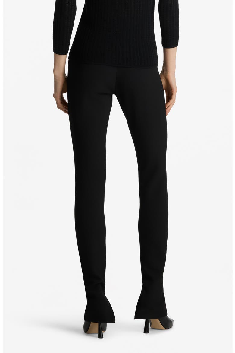 Zip Hem Slim Fit Stretch Crepe Pants, Alternate, color, BLACK