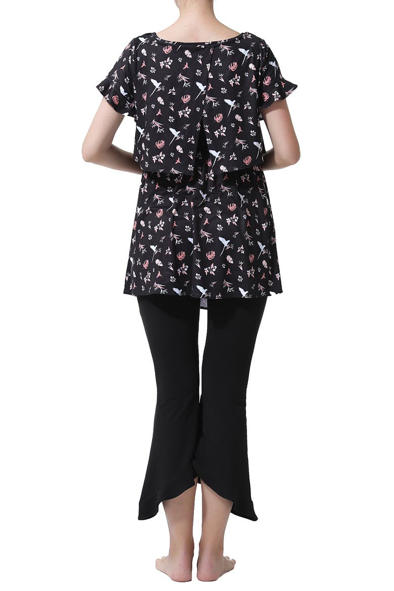 Angela Maternity/Nursing Pajamas, Alternate, color, BLACK