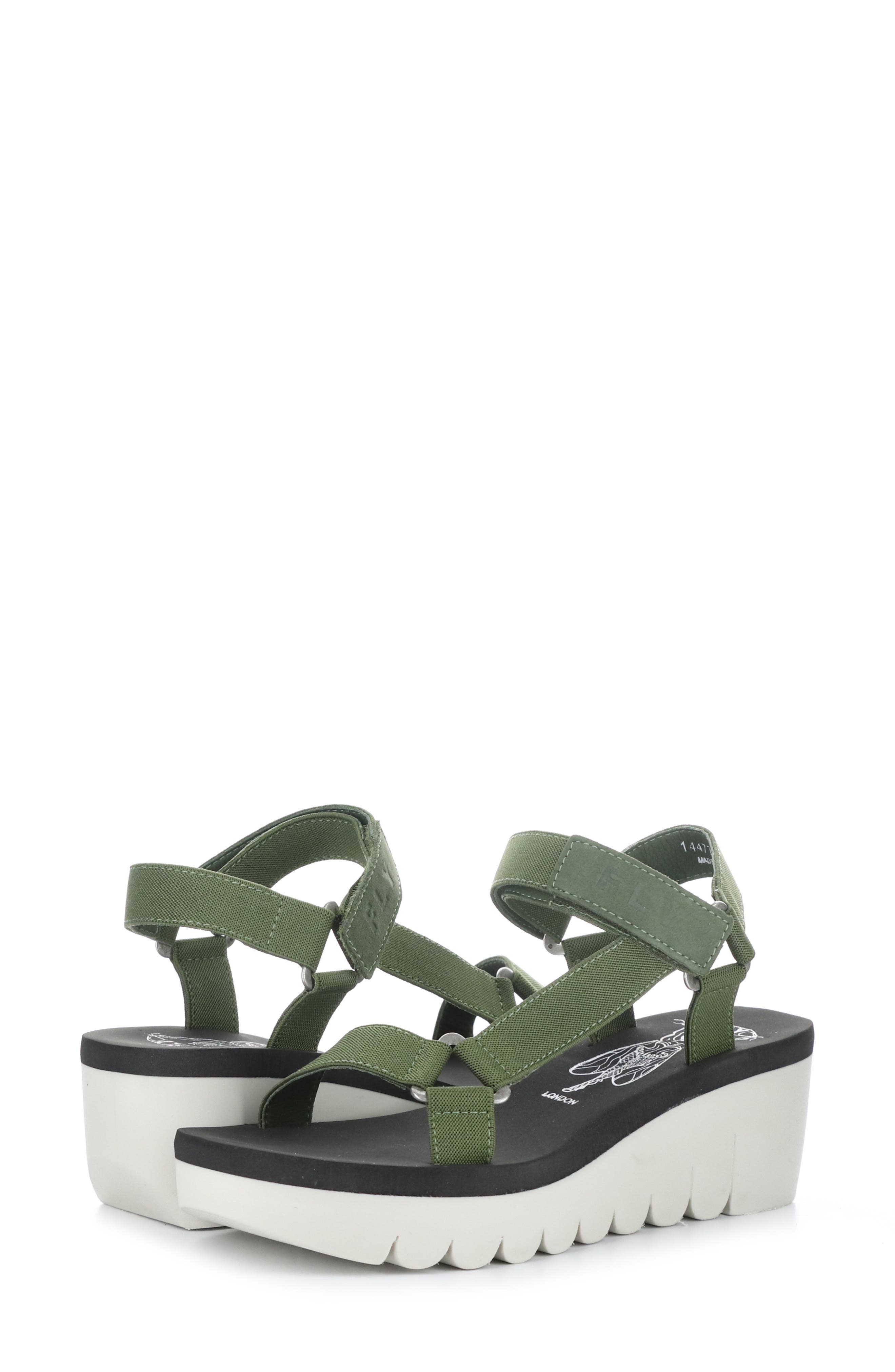Yefa Wedge Sandal, Main, color, MILITARY/ BLACK