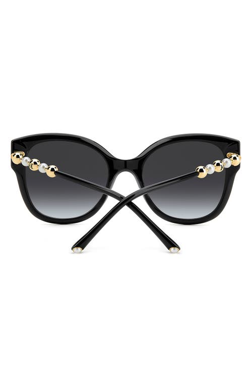 Carolina Herrera 55mm Gradient Butterfly Sunglasses In Black/dark Grey Sf