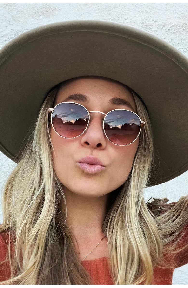 Velvet Eyewear Yokko Sunglasses, Alternate, color, Rose Gold Rose