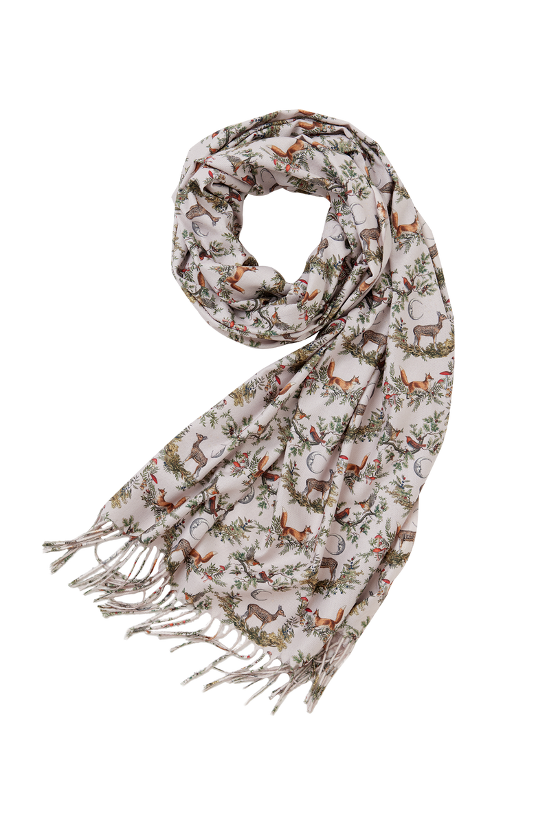 Fable England A Night's Tale Woodland Crystal Grey Heavy Weight Scarf, Main, color, Grey