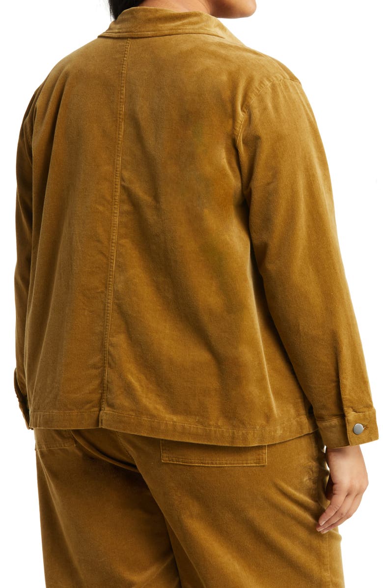 Eileen Fisher Classic Collar Organic Cotton Corduroy Jacket, Alternate, color,