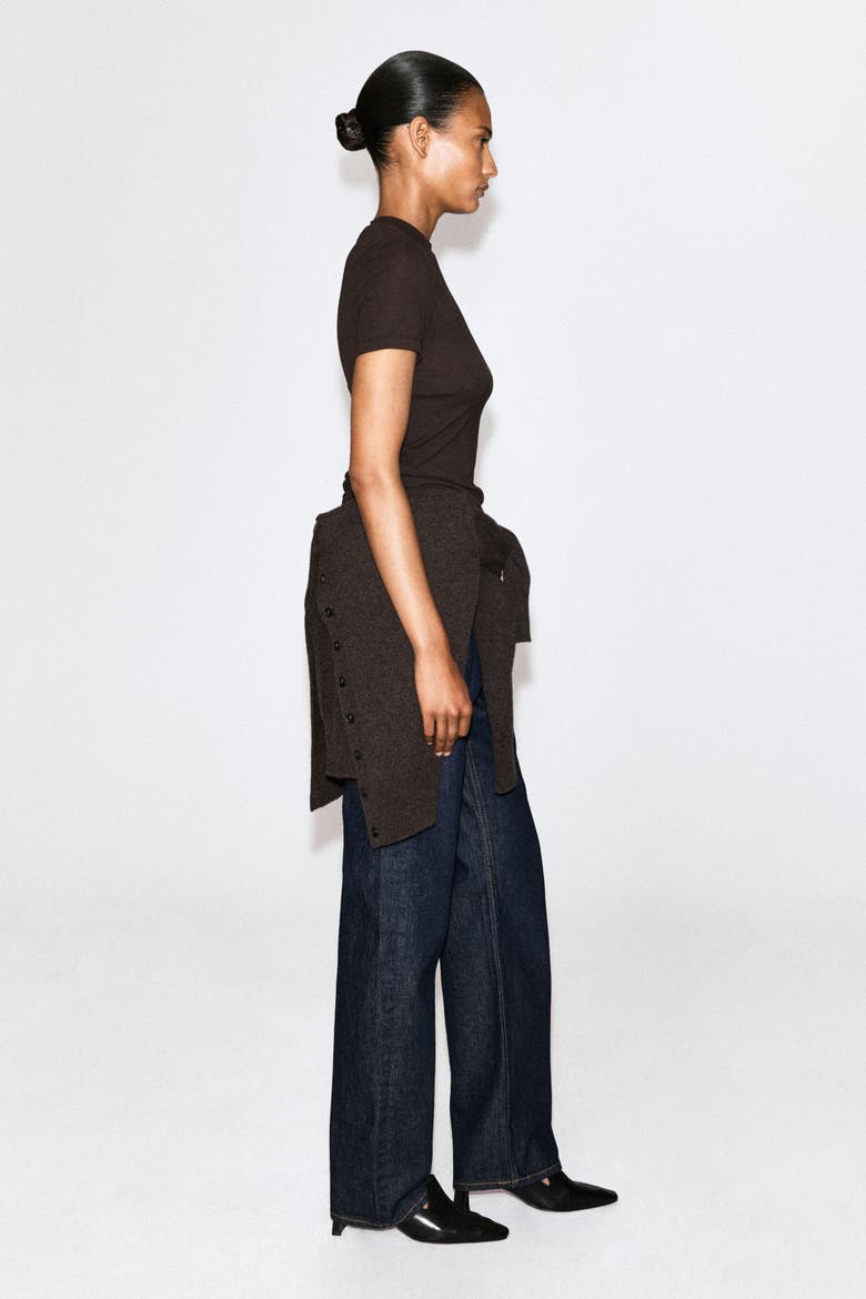 Crepe-Jersey T-Shirt, Alternate, color, BROWN