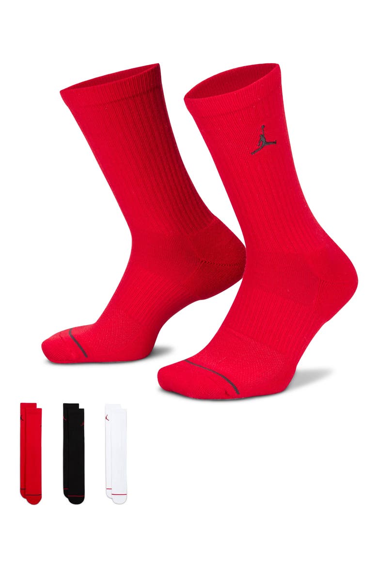 3-Pack Performance Crew Socks, Alternate, color, RED MULTI