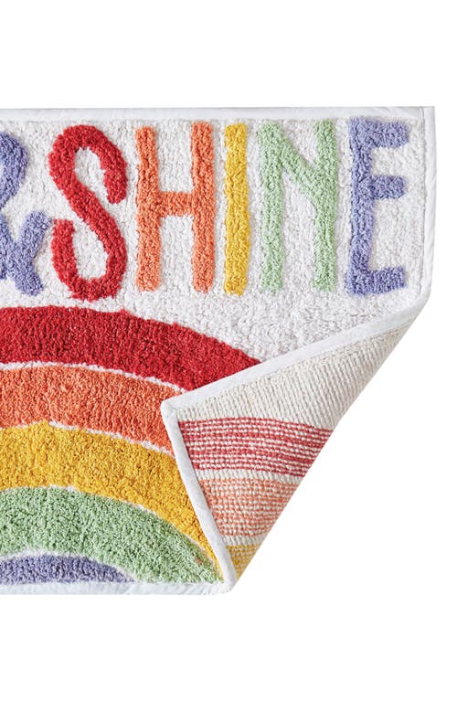 Jessica Simpson Cotton Bath Rug In White Multi