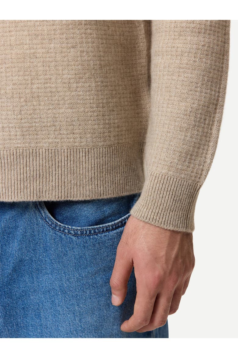 Men's Cashmere Waffle Knit Half-Zip Sweater, Alternate, color, warm grey