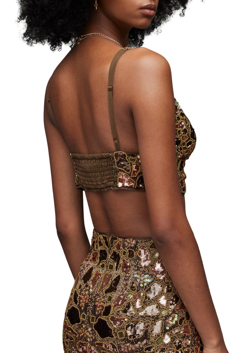 Sequin Beaded Bralette Top, Alternate, color, KHAKI GREEN