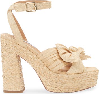 Romey Raffia Platform Ankle Strap Sandal