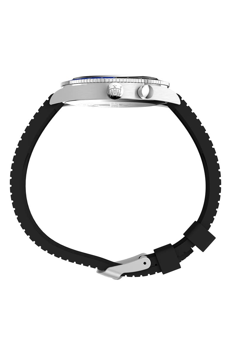 Timex<sup>®</sup> Waterbury Traditional GMT Rubber Strap Watch, 39mm, Alternate, color, Black