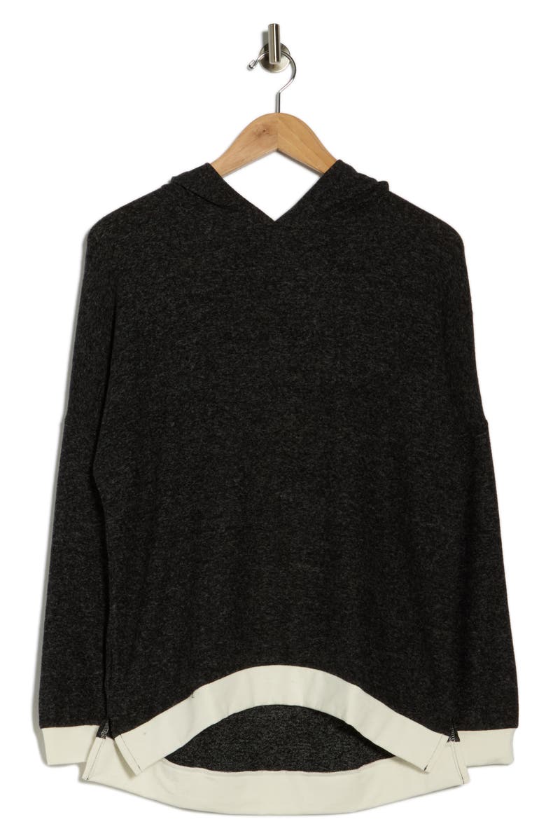 GO COUTURE High-Low Hoodie, Main, color, Dark Dull Gray