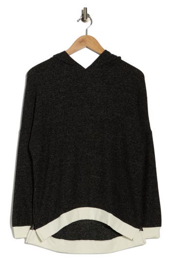 Go Couture High-low Hoodie In Black
