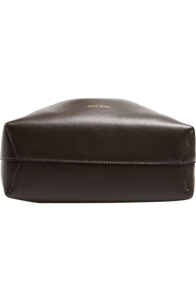 Mansur Gavriel Leather Drawstring Bucket Bag, Alternate, color, Ebony