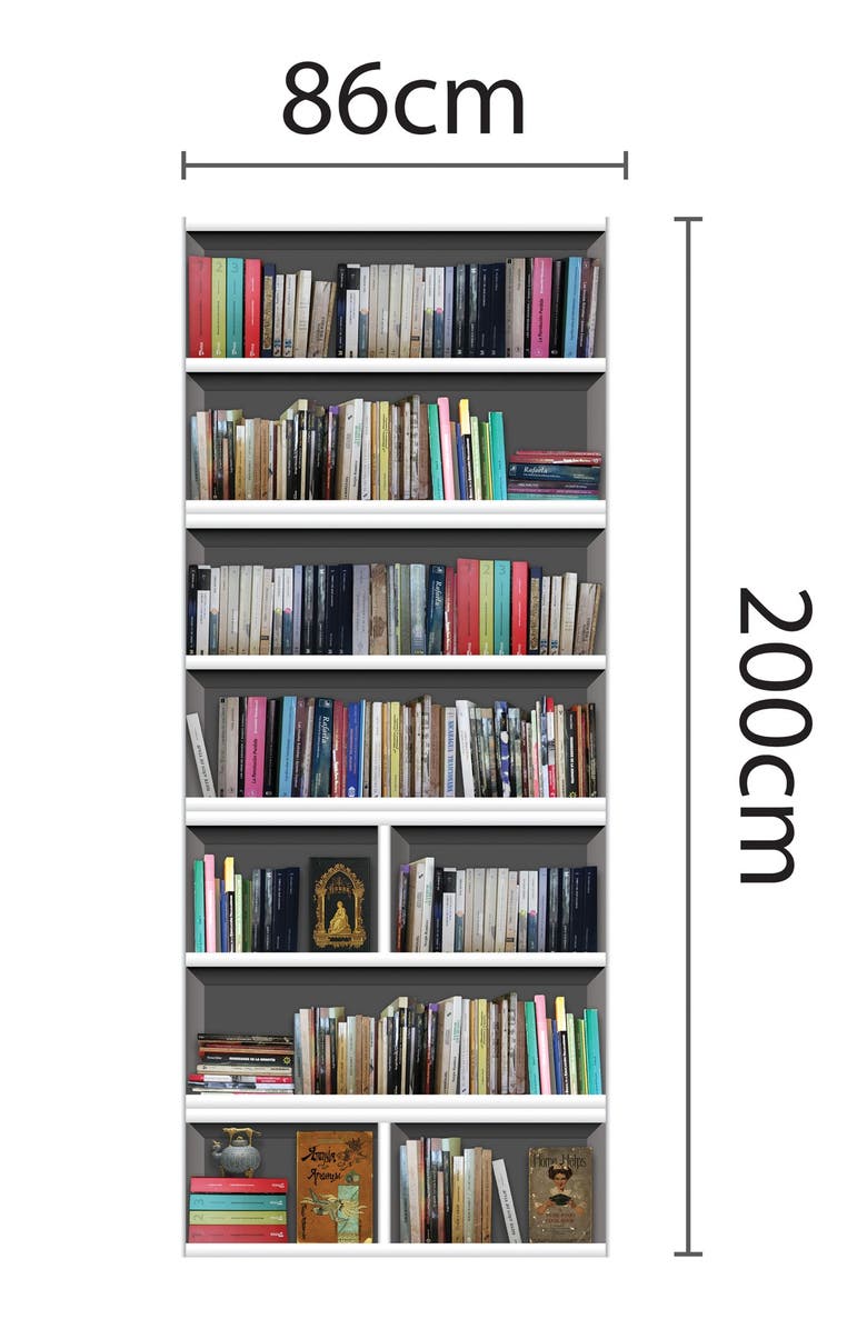 WALPLUS Wall Sticker Decal Wall Art Library Bookshelf Vintage View, Alternate, color,