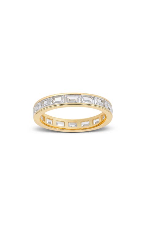 Channel Set Baguette Cubic Zirconia Eternity Band
