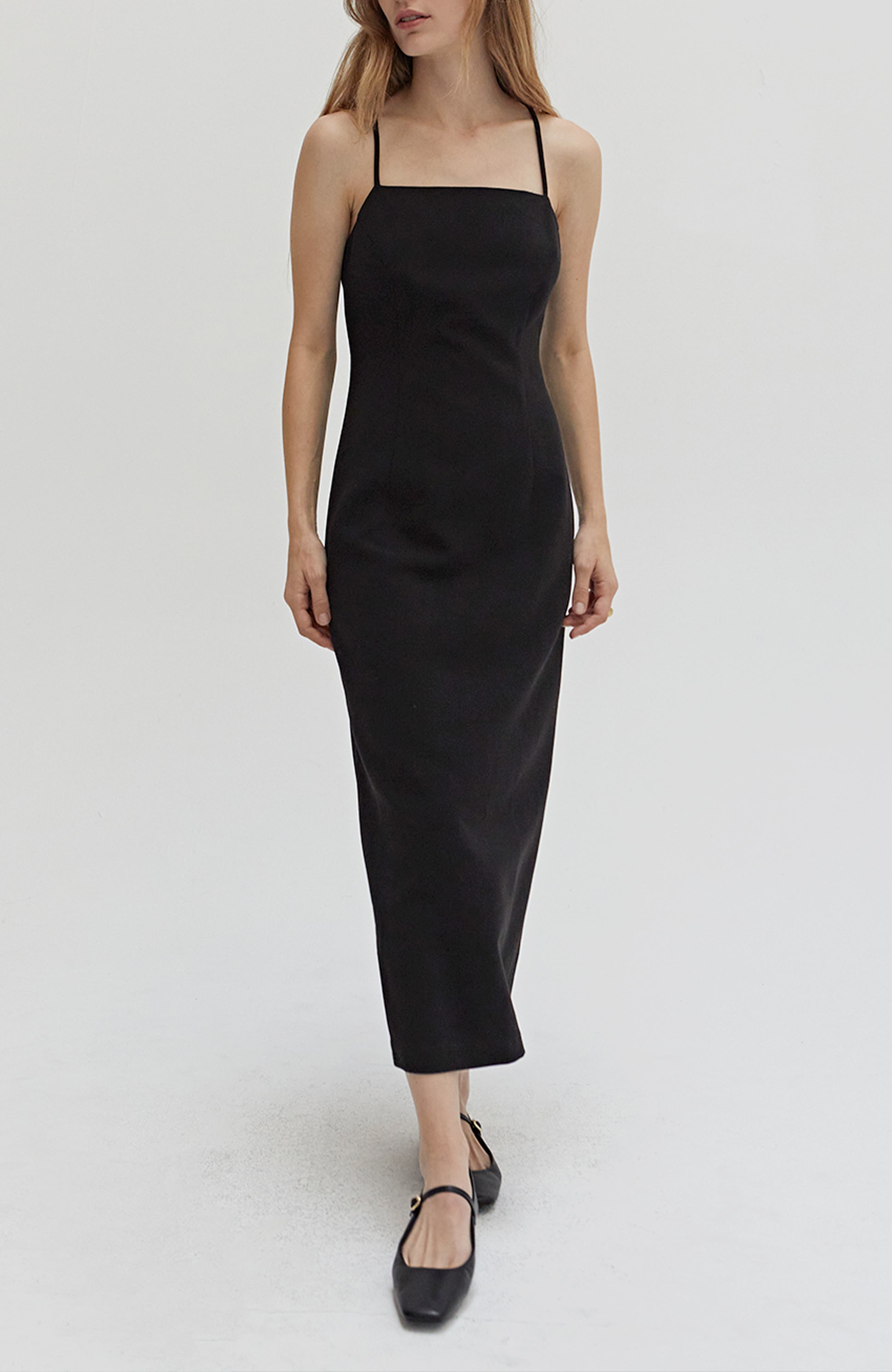 Crisscross Back Midi Dress