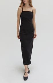 CRESCENT Crisscross Back Midi Dress