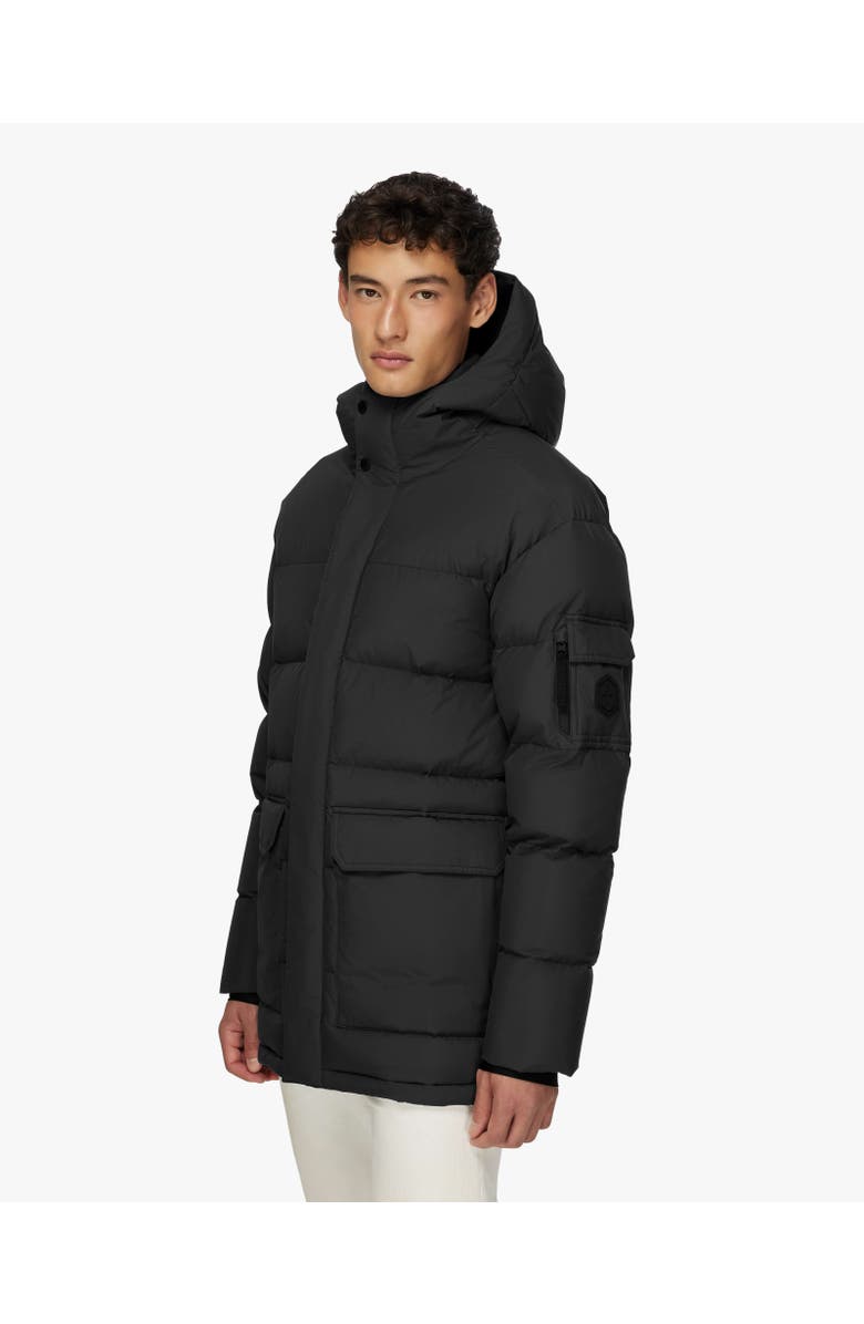 Quartz Co. ALEXANDER | Hooded Recycled Down Winter Jacket, Alternate, color, Black
