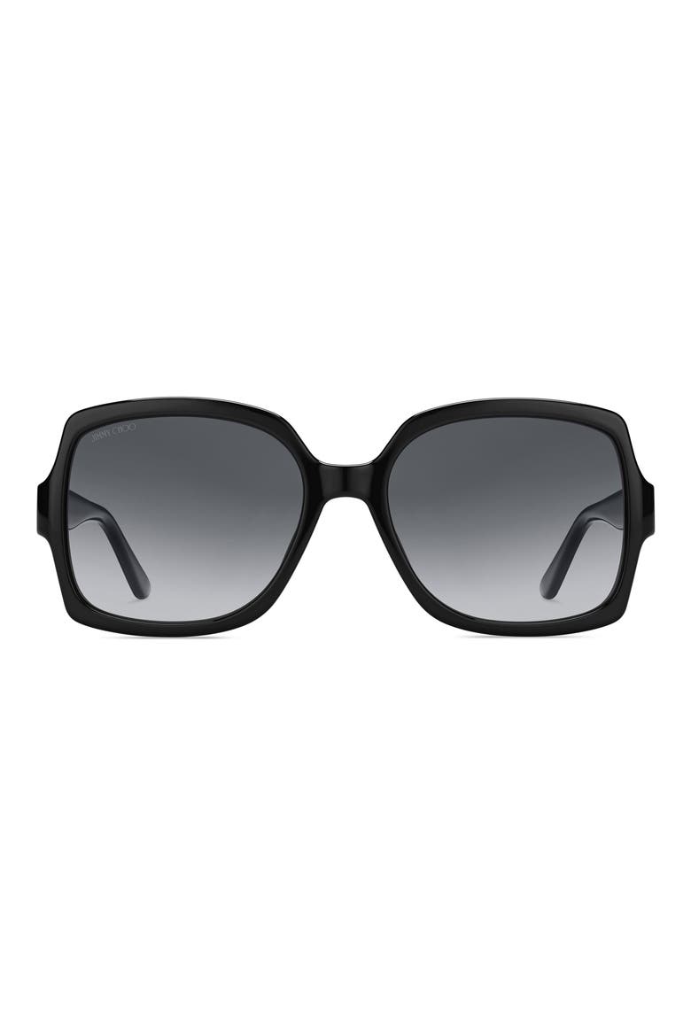 Sammi 55mm Square Sunglasses, Main, color, BLACK / DARK GREY SHADED