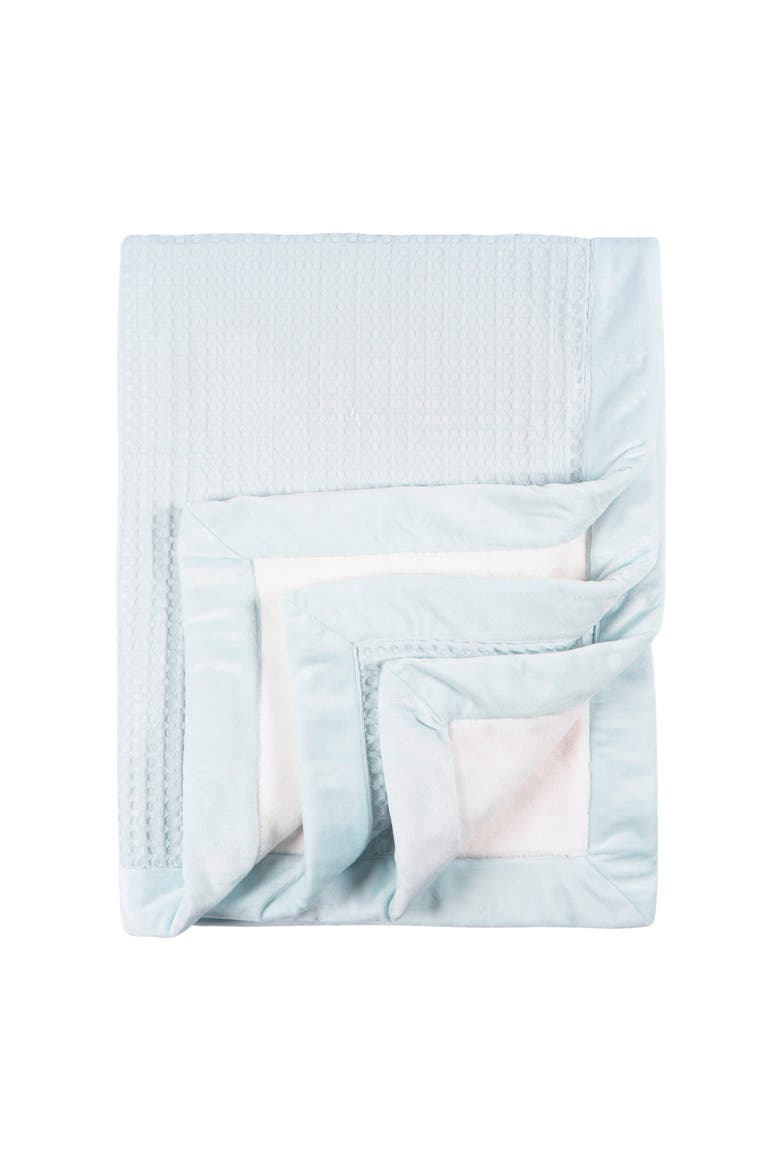 Blue Waffle Plush Blanket, Main, color, Baby Blue
