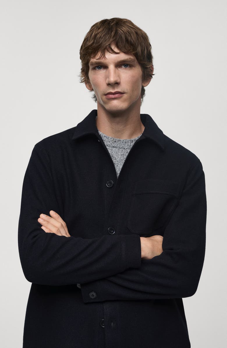 MANGO Regular Fit Fleece Overshirt, Alternate, color, 