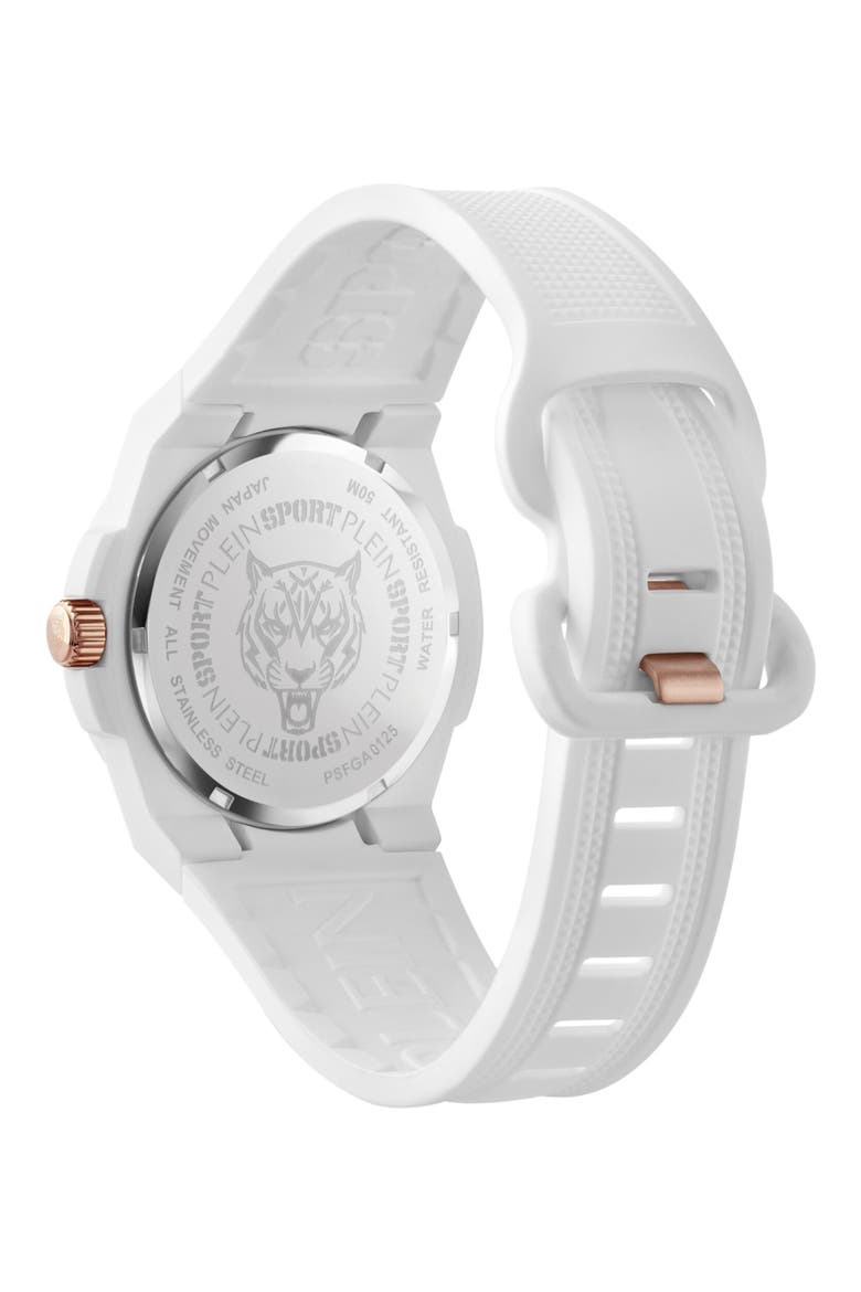 Laserstrike Nylon Strap Watch, 42mm, Alternate, color, WHITE