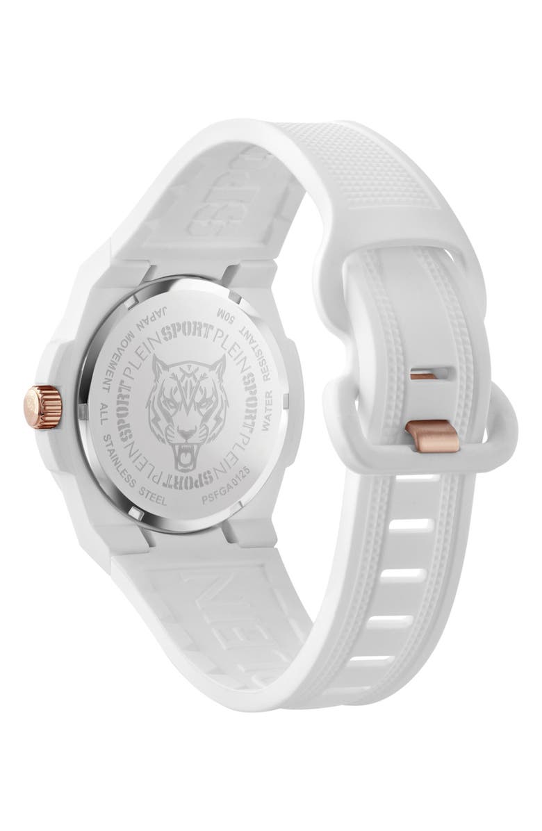 PLEIN SPORT Laserstrike Nylon Strap Watch, 42mm, Alternate, color, White
