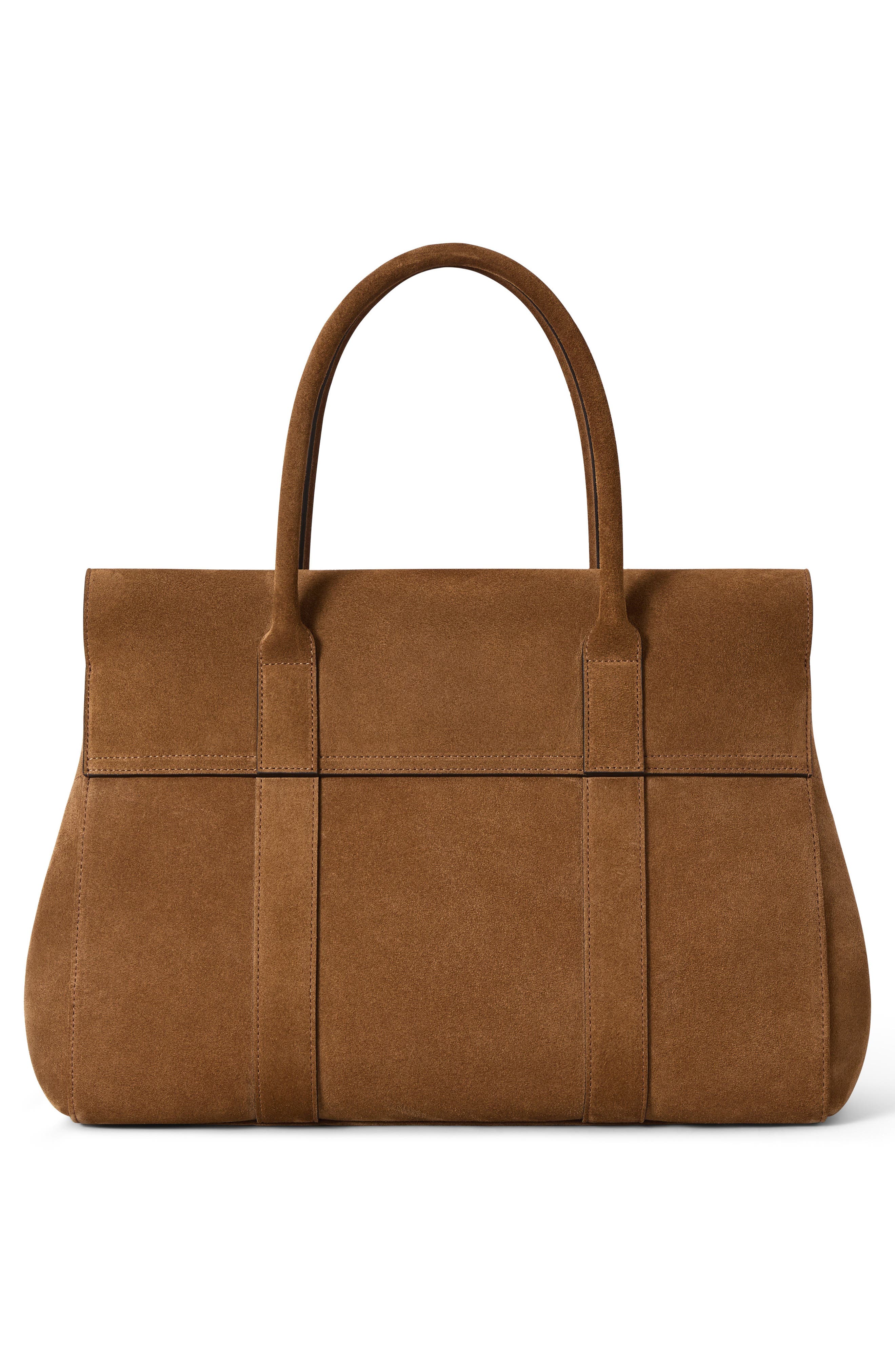 Bayswater Suede Satchel, Alternate, color, VINTAGE OAK