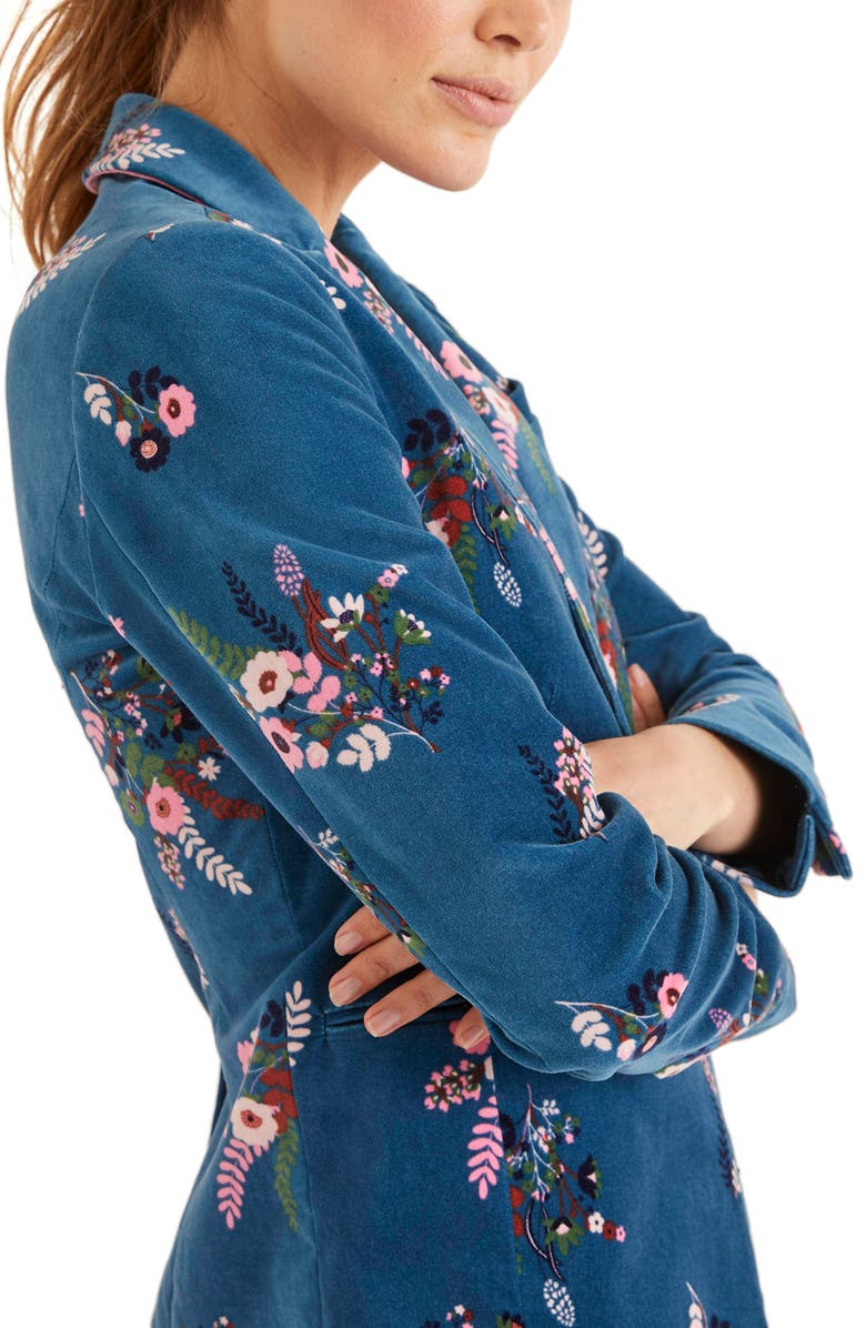 Boden Sackville West Floral Velvet Blazer, Alternate, color,