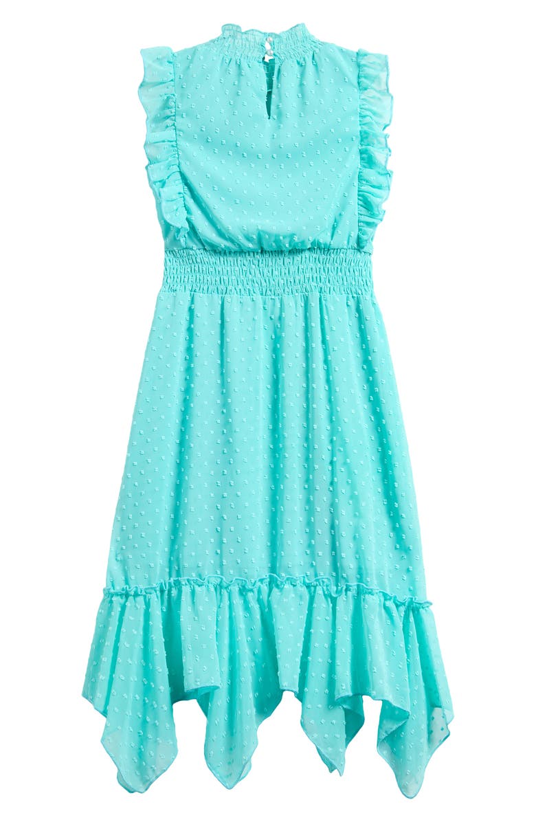 Ava & Yelly Kids' Clip Dot Hankey Maxi Dress, Alternate, color, Turquoise