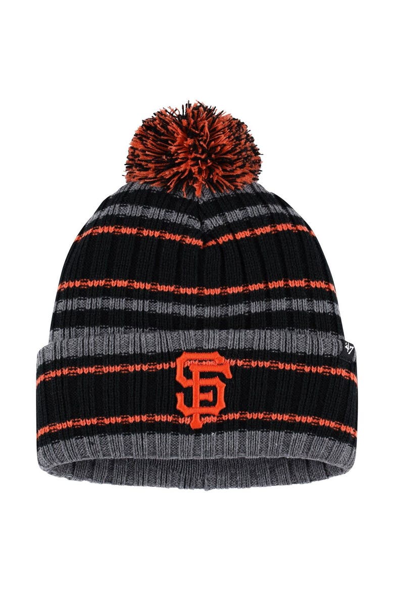 Men's '47 Gray/Black San Francisco Giants Rexford Cuffed Knit Hat with Pom, Main, color, Gray