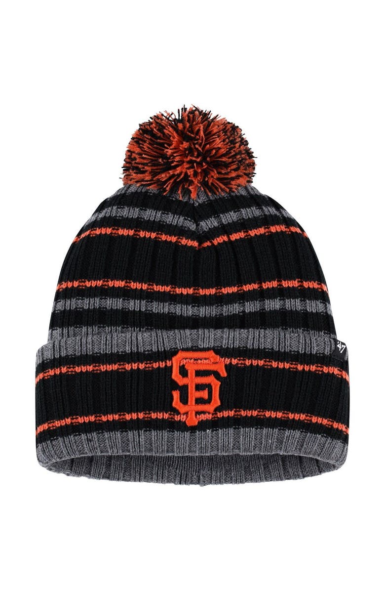 '47 Men's '47 Gray/Black San Francisco Giants Rexford Cuffed Knit Hat with Pom, Main, color, 