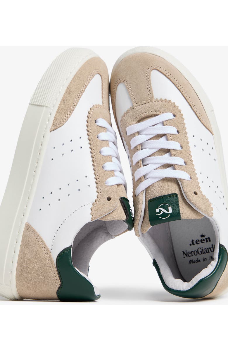 NeroGiardini Retro Low Top Sneaker, Alternate, color, White/ Taupe/ Green