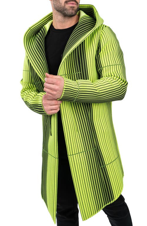 Maceoo Hooded Longline Jacket In Green