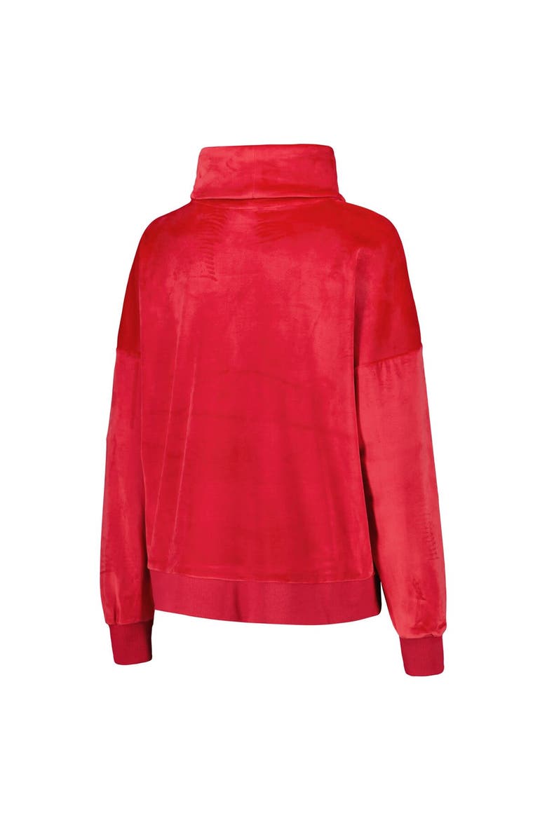 Women's DKNY Sport  Red Tampa Bay Buccaneers Deliliah Rhinestone Funnel Neck Pullover Sweatshirt, Alternate, color, Red