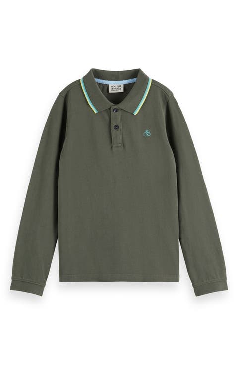 Kids' Long Sleeve Cotton Piqué Polo (Big Kid)