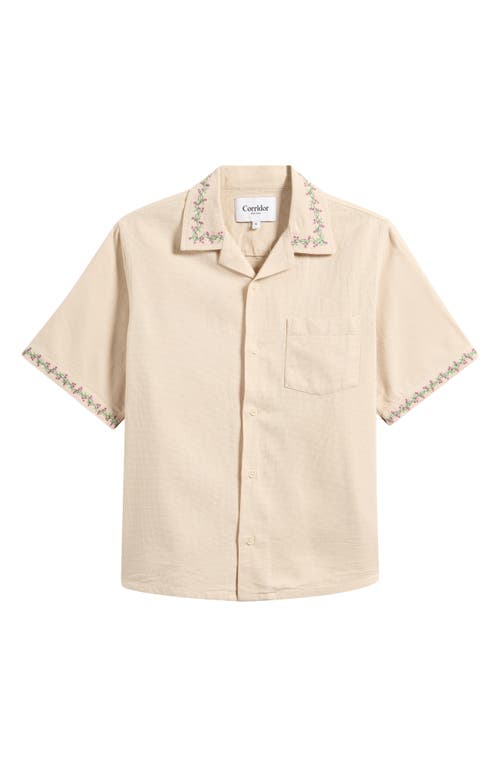 CORRIDOR CORRIDOR EMBROIDERED HOPSACK CAMP SHIRT