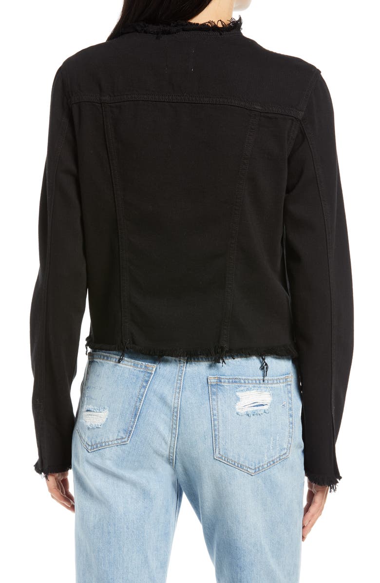 HIDDEN JEANS Fray Edges Denim Jacket, Alternate, color, Black