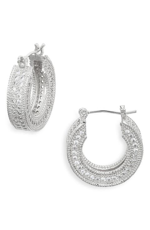 Art Deco Pavé Hoop Earrings