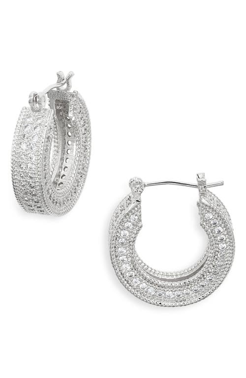 Child Of Wild Art Deco Pavé Hoop Earrings In Silver