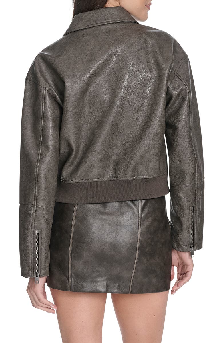 Levi's Faux Leather Bomber Jacket, Alternate, color, Ash