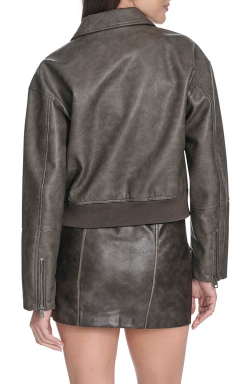 Levi's Faux Leather Bomber Jacket In Gray