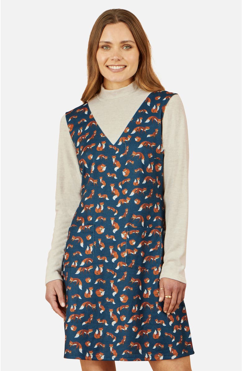 Yumi Fox Long Sleeve Layered Tunic Dress, Alternate, color, Blue